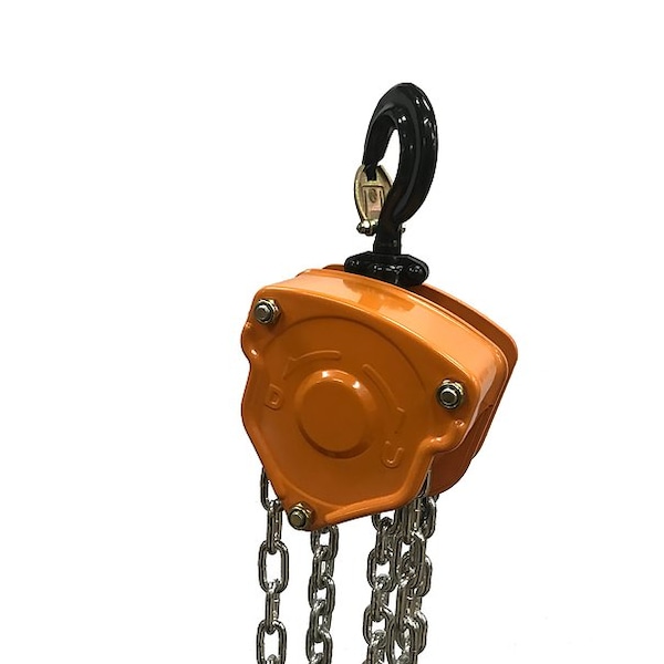 5 Ton Manual Chain Hoist, 10 Ft, Galv. Chain